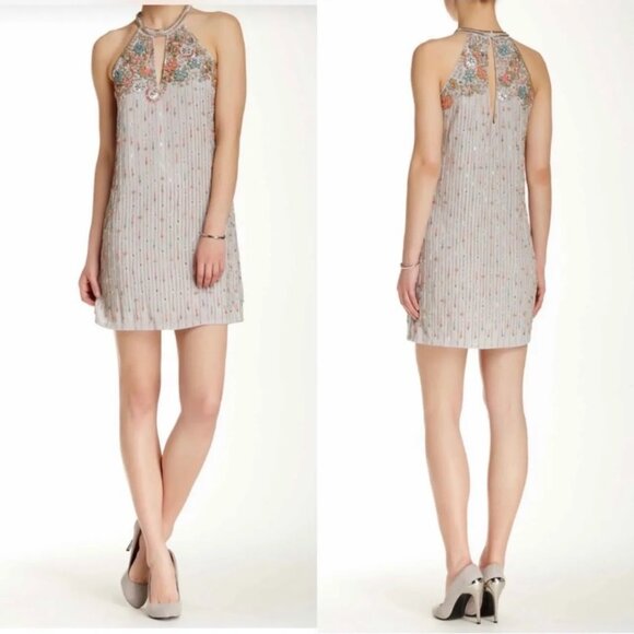 NWT Parker Sansa Silk Beaded Keyhole Dress S - Picture 1 of 5